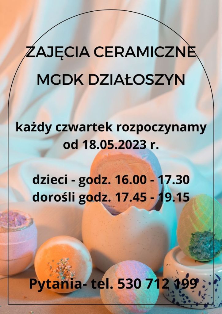 2023 - Zajęcia ceramiczne - plan zajęć