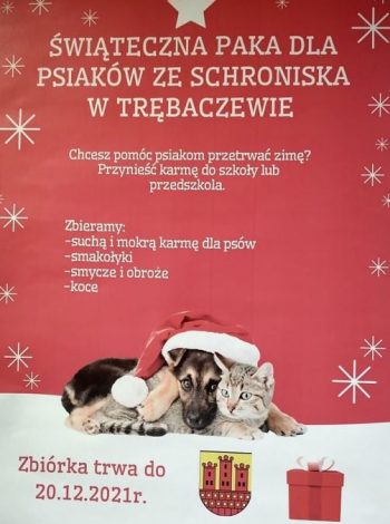 2021- Plakat - Paka dla psiaków ze schroniska w Trąbaczewie