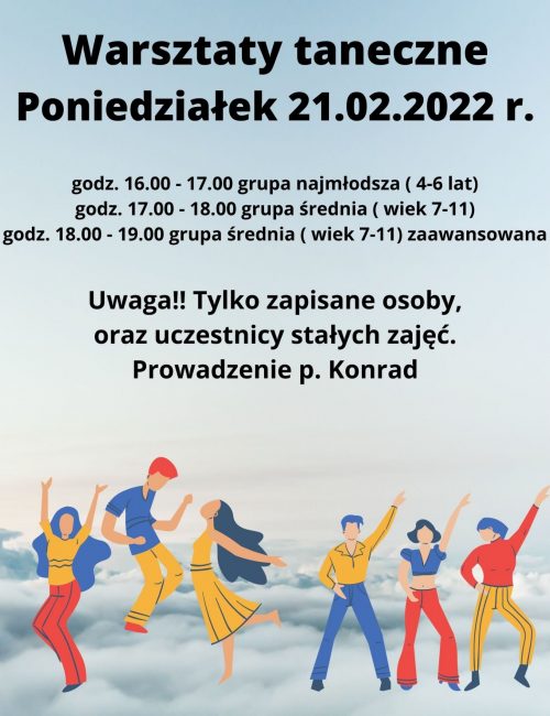 2022 - Plakat - Warsztaty taneczne